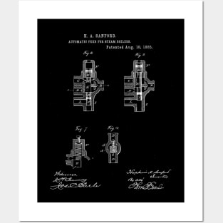 Automatic Feed for Steam Boilers Vintage Patent Hand Drawing Posters and Art